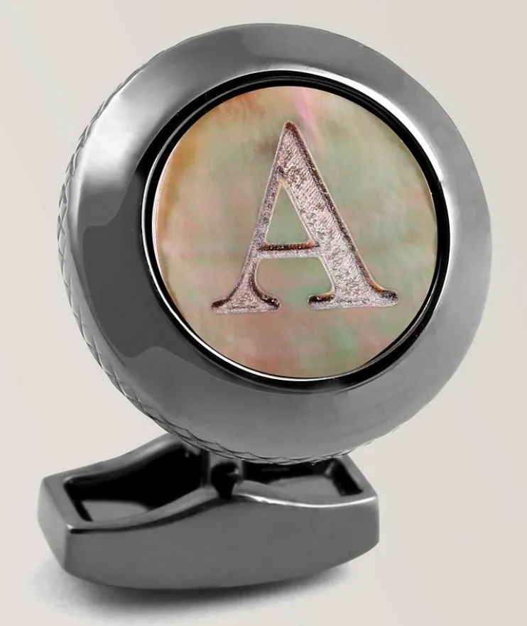 A' Engraved Personal Single Letter Cufflink