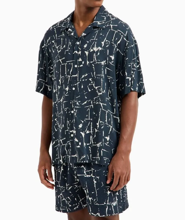 Abstract Print Camp Shirt