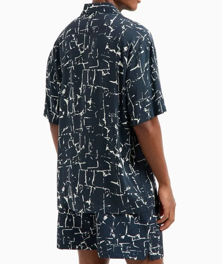 Abstract Print Camp Shirt