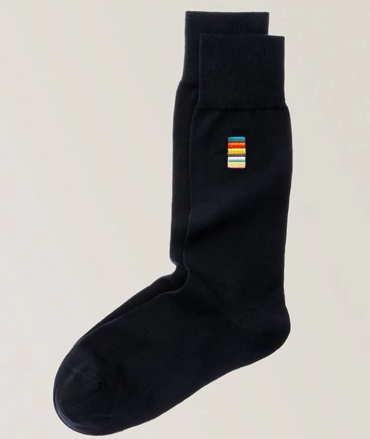 Alfie Embroidered Striped Socks
