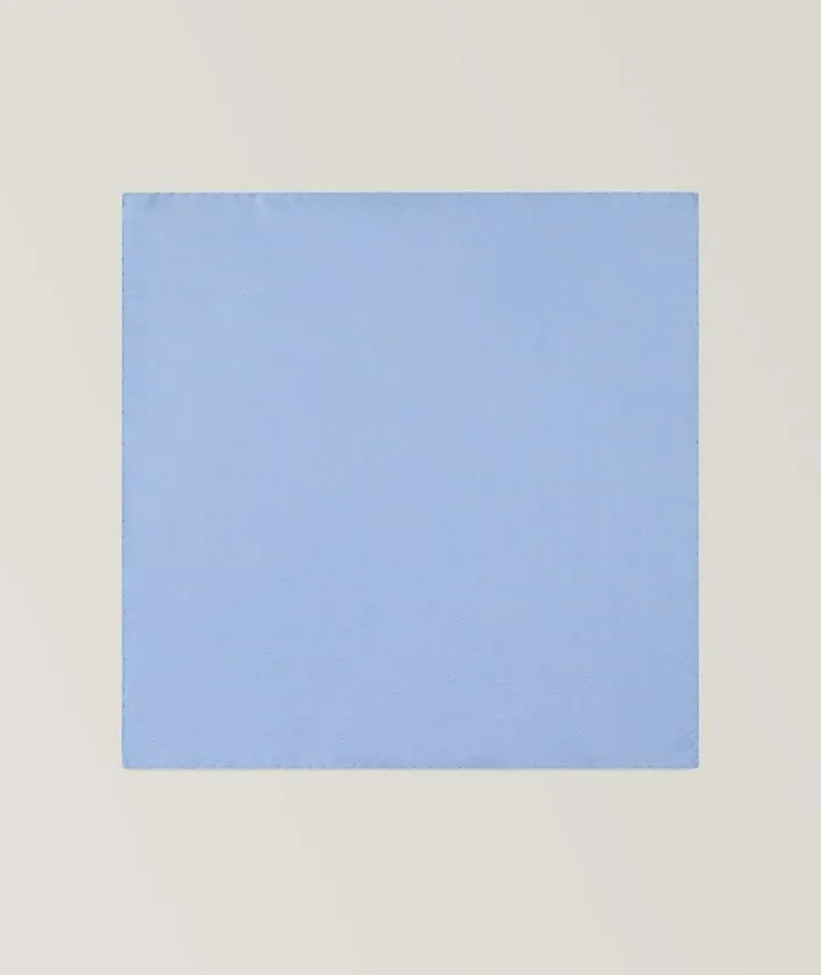 Allover Logo Print Silk Pocket Square