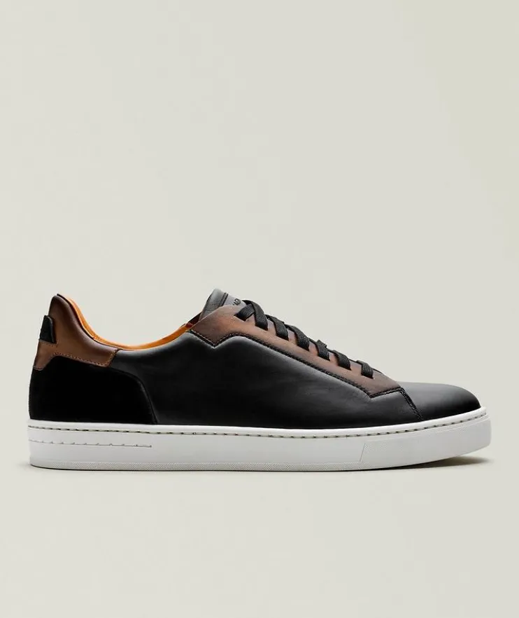 Amadeo Burnished Leather Sneakers