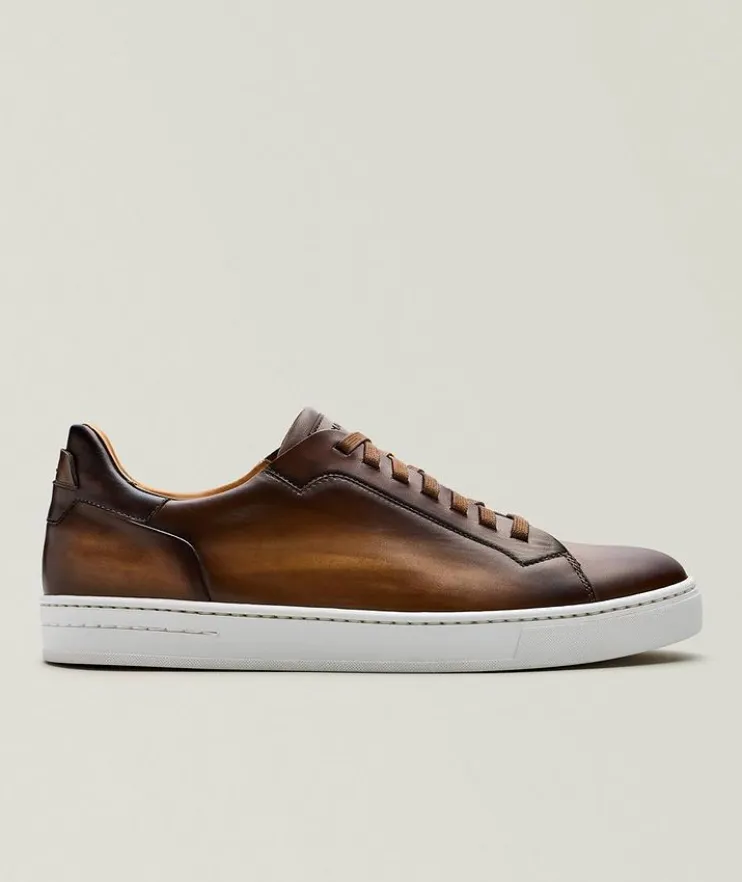 Amadeo Burnished Leather Sneakers