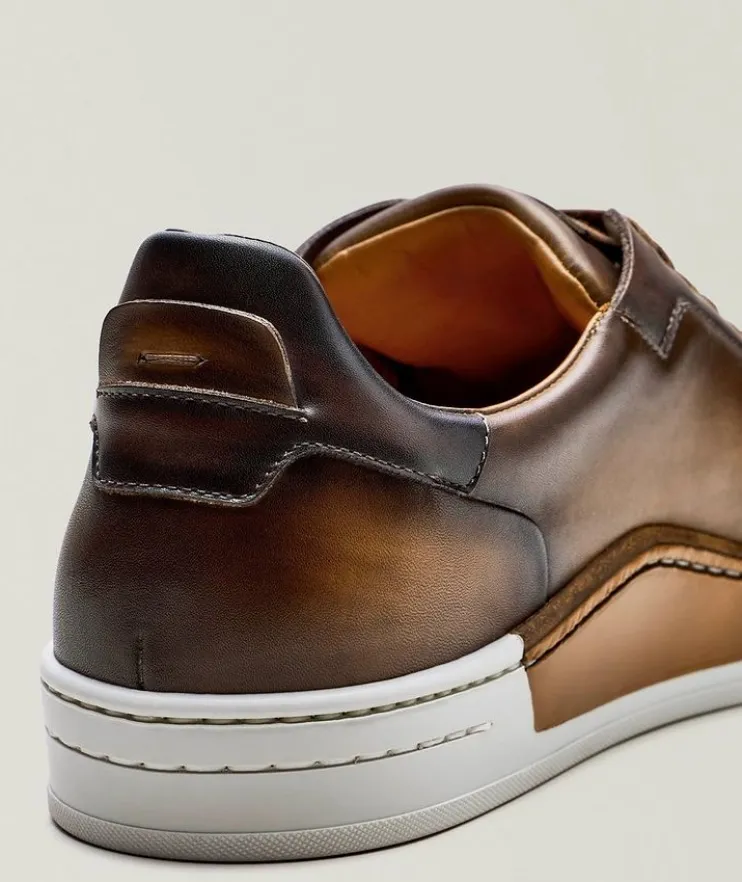 Amadeo Burnished Leather Sneakers
