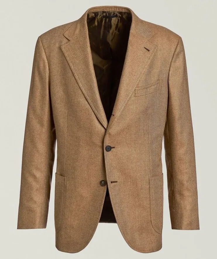 Amalfi Herringbone Silk-Cashmere Sport Jacket