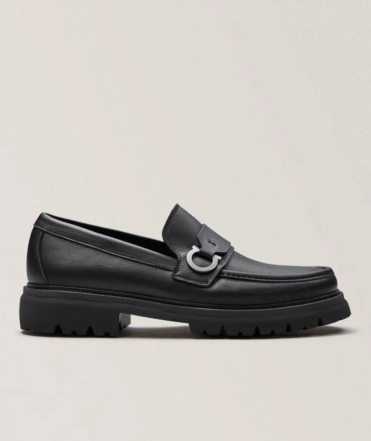 Andover Gancio Chunky Leather Lug Loafers