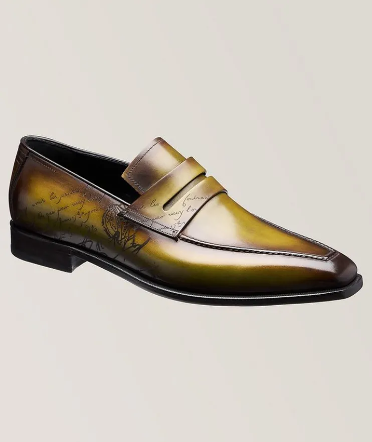 Andy Demesure Scritto Leather Penny Loafers