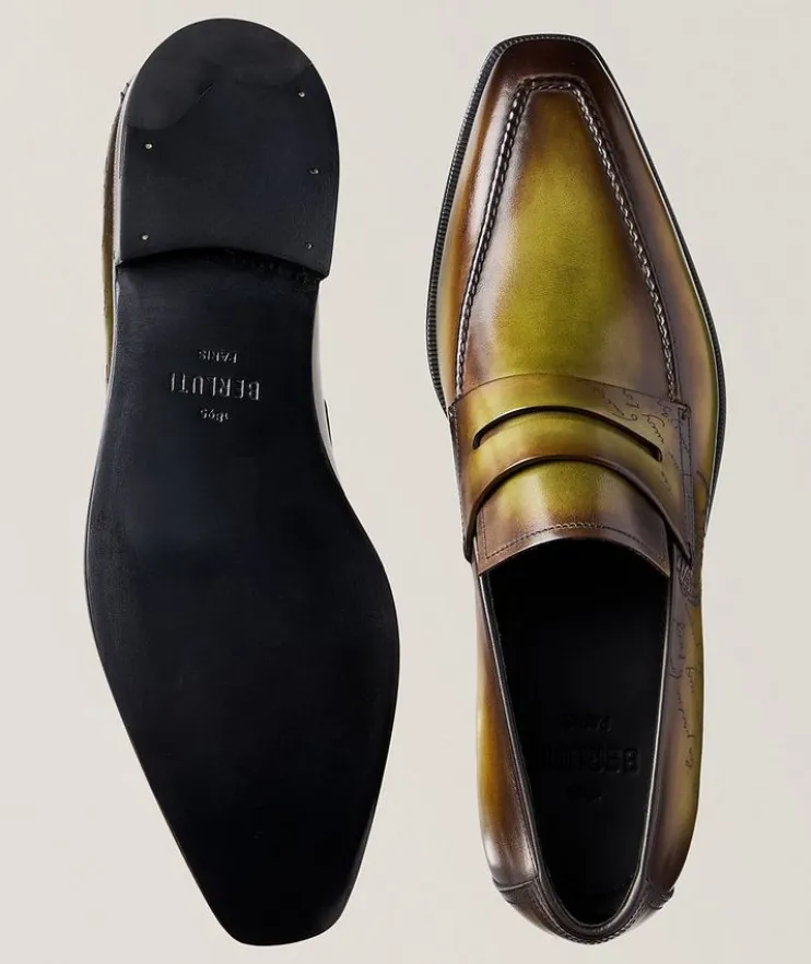 Andy Demesure Scritto Leather Penny Loafers