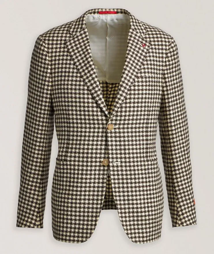 Archive Check Wool, Silk, Cotton-Blend Sport Jacket
