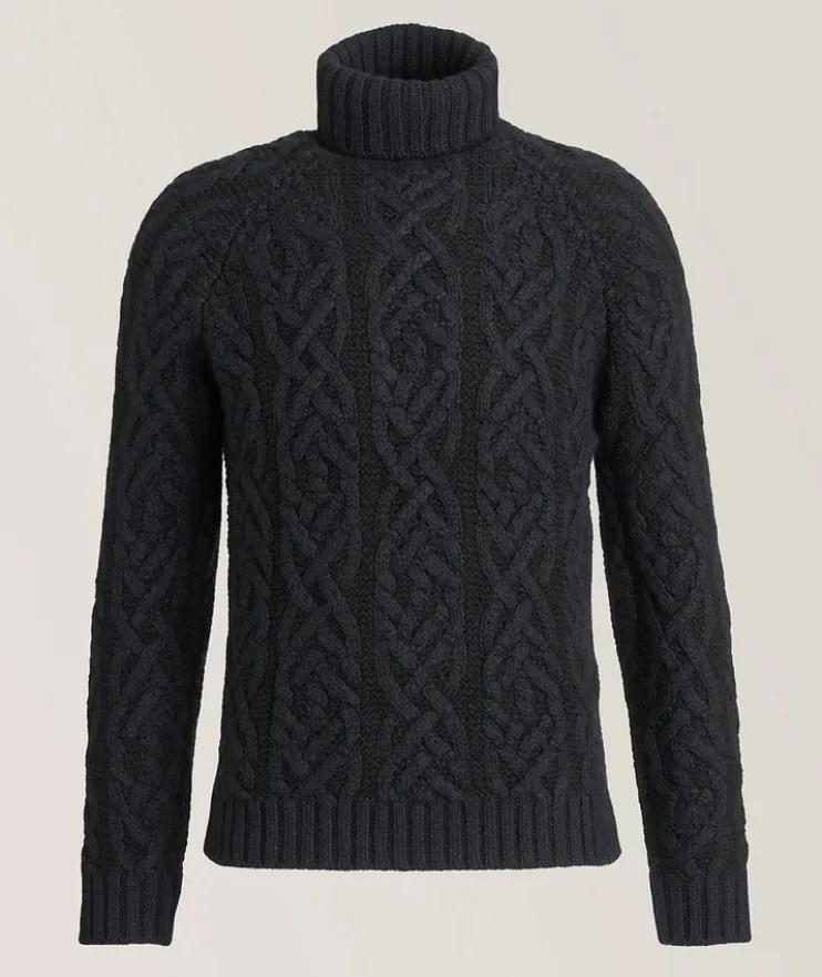 Argyle Cashmere-Wool Turtleneck