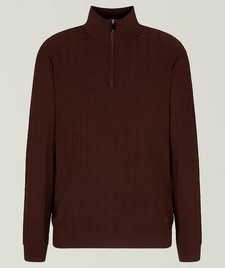 ASV Check Knit Quarter-Zip Sweater