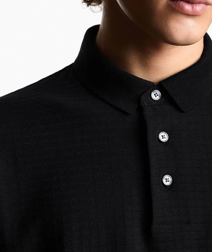 ASV Textured Jacquard Jersey Polo