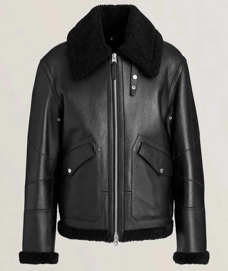 Atlas Shearling & Leather Aviator Jacket