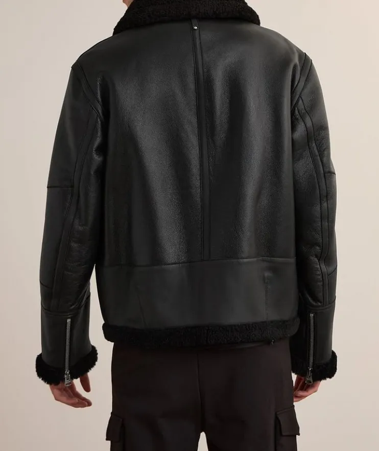 Atlas Shearling & Leather Aviator Jacket