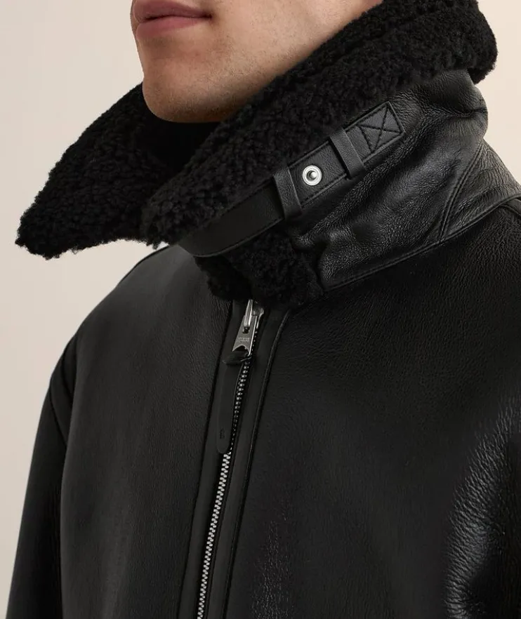 Atlas Shearling & Leather Aviator Jacket