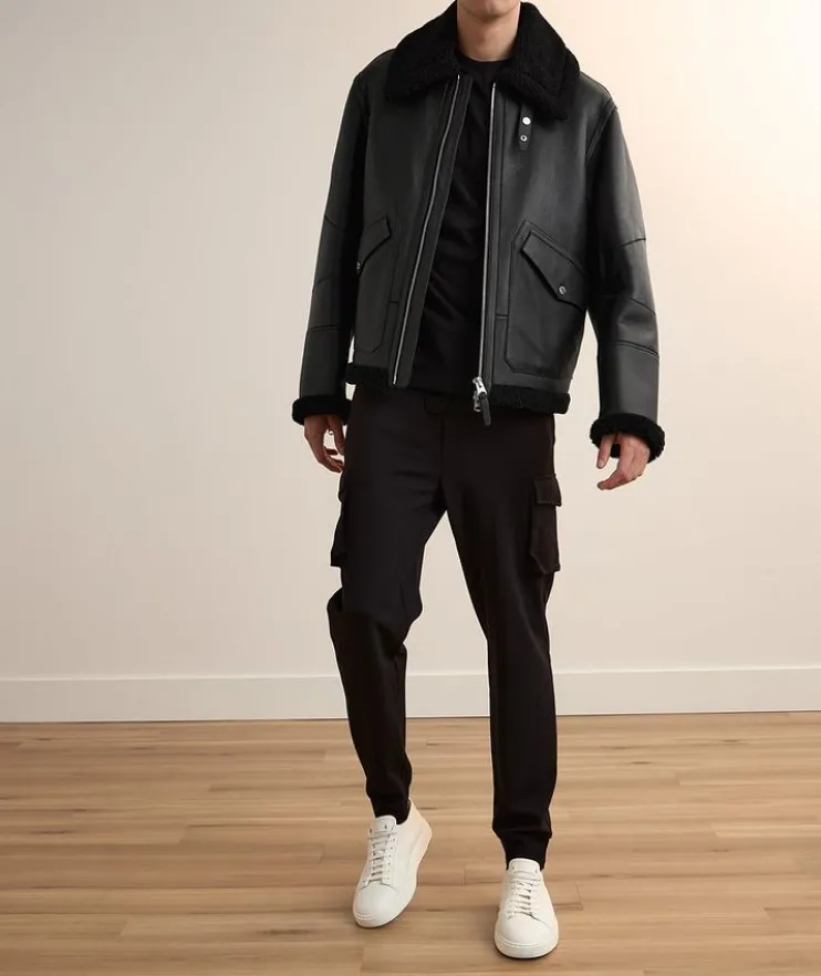 Atlas Shearling & Leather Aviator Jacket