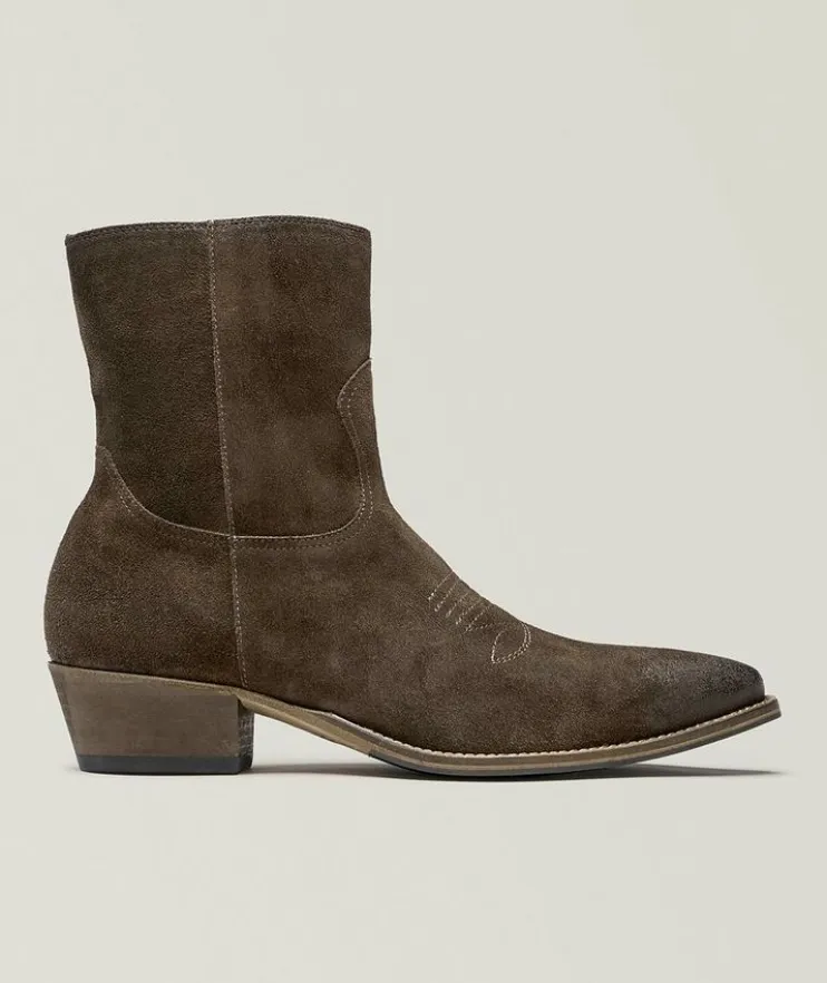 Atticus Burnished Suede Western Boots
