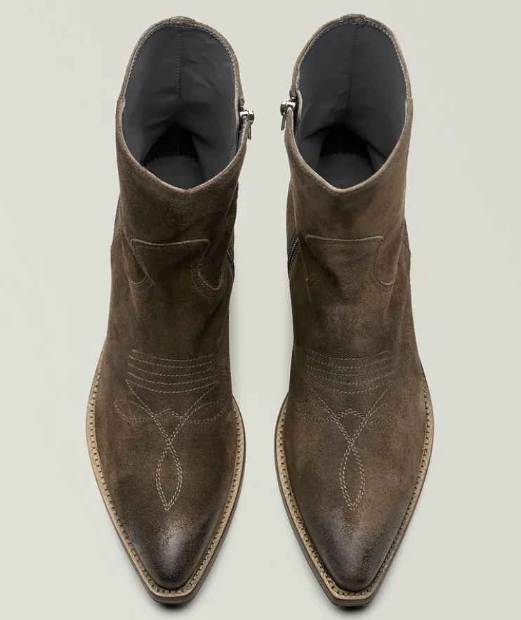 Atticus Burnished Suede Western Boots