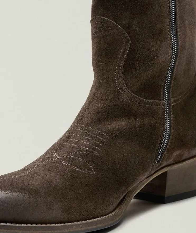 Atticus Burnished Suede Western Boots