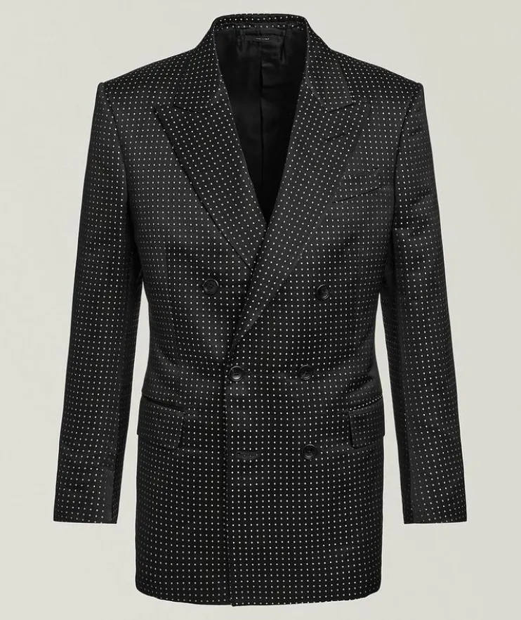 Atticus Polka Dot Silk Tuxedo Jacket