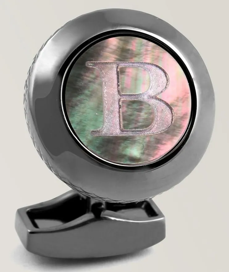 B' Engraved Personal Single Letter Cufflink