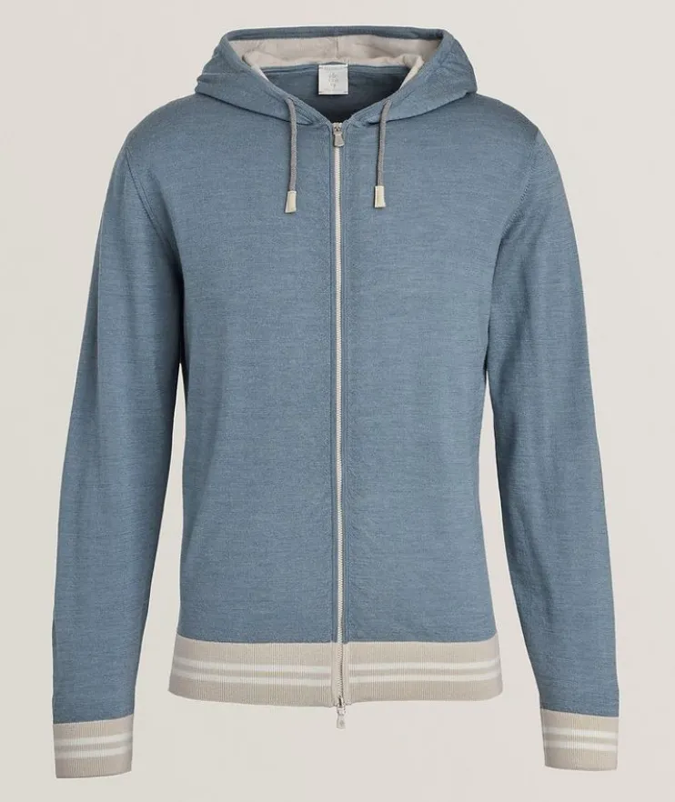 Banded Stripe Hooded Sweater