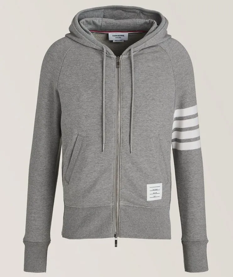 4-Bar Cotton Hooded Sweater
