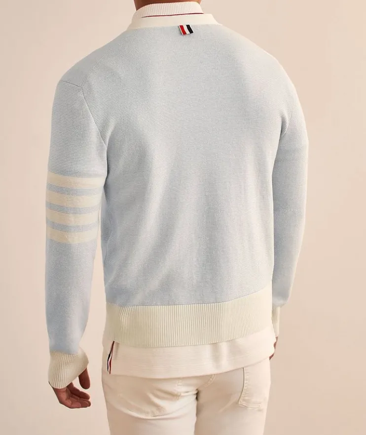 4-Bar Linen-Cotton Cardigan