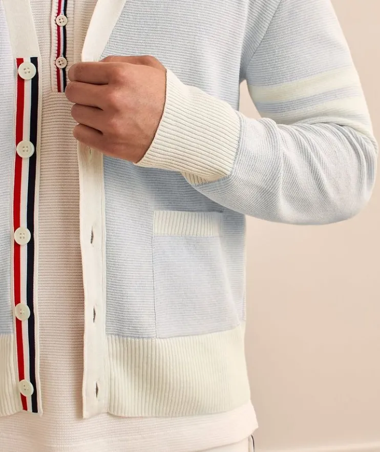 4-Bar Linen-Cotton Cardigan