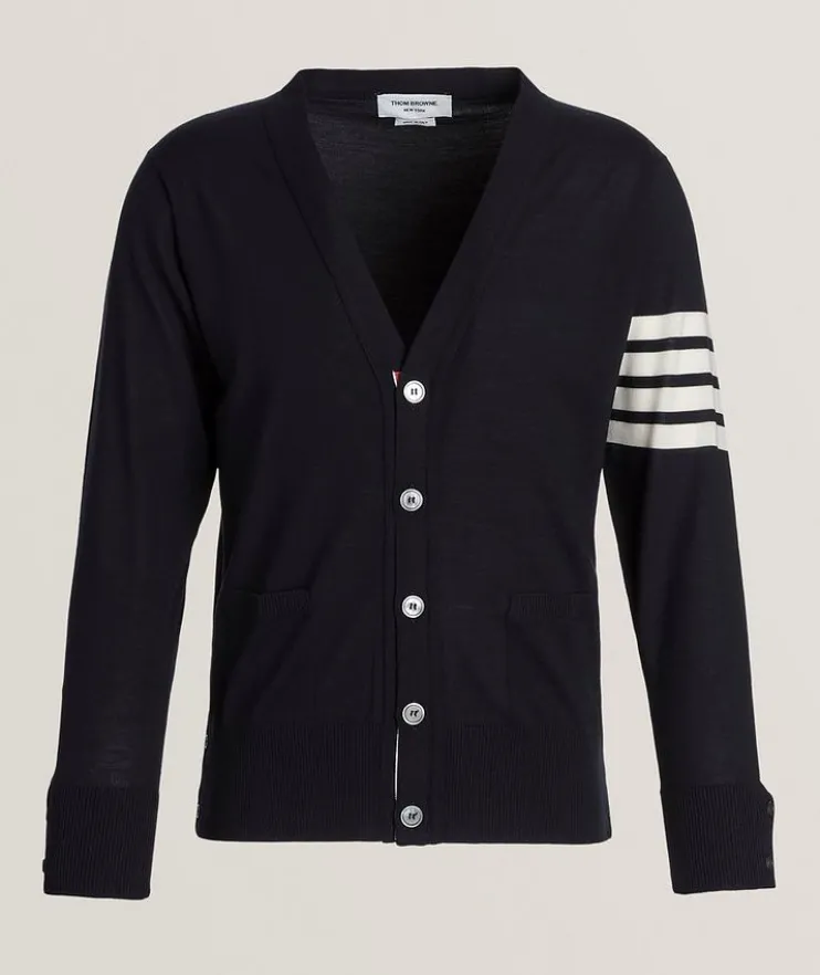 4-Bar Merino Wool Cardigan