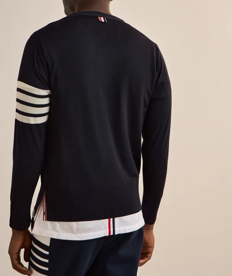 4-Bar Merino Wool Cardigan