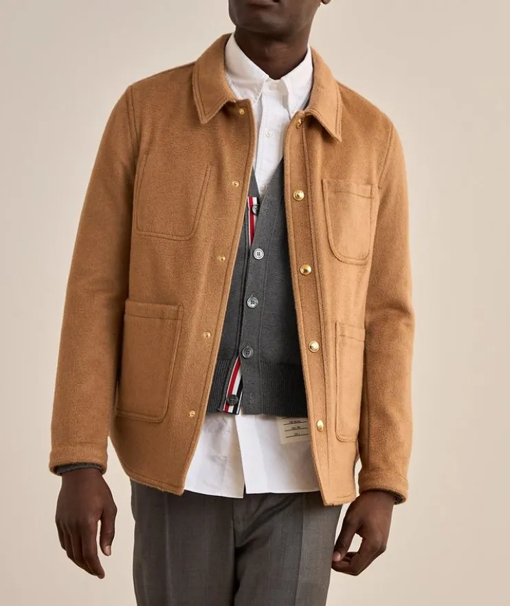 4-Bar Milano Stitch Cotton Cardigan