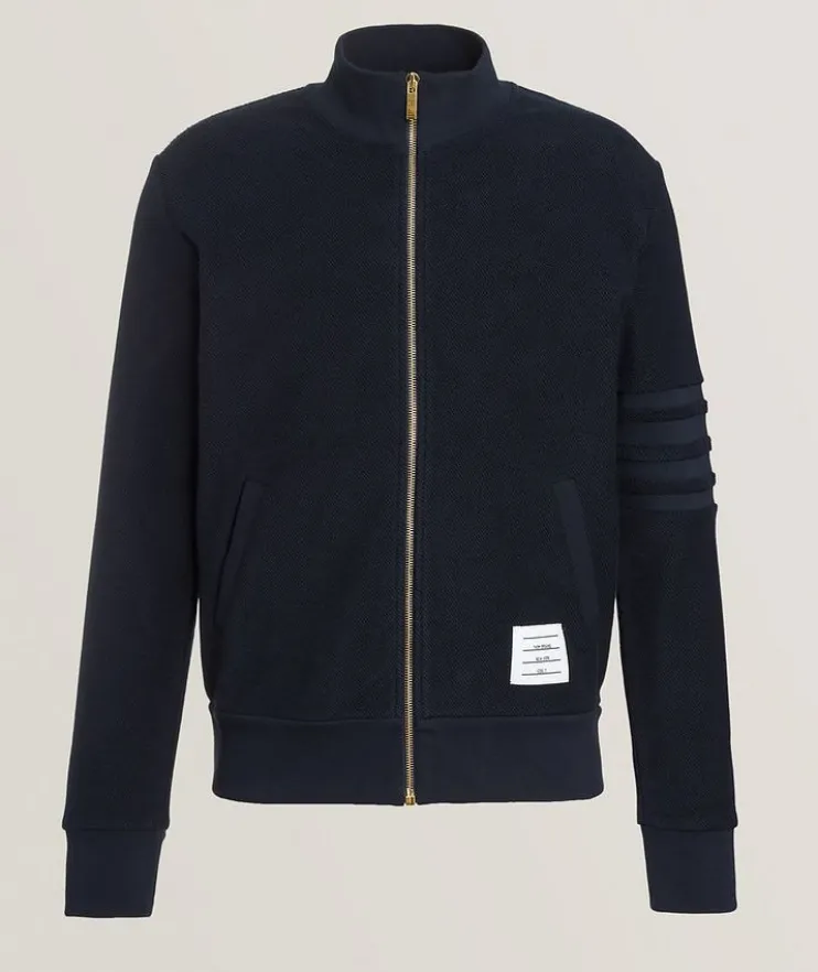 4-Bar Reverse Loopback Zipper Cardigan