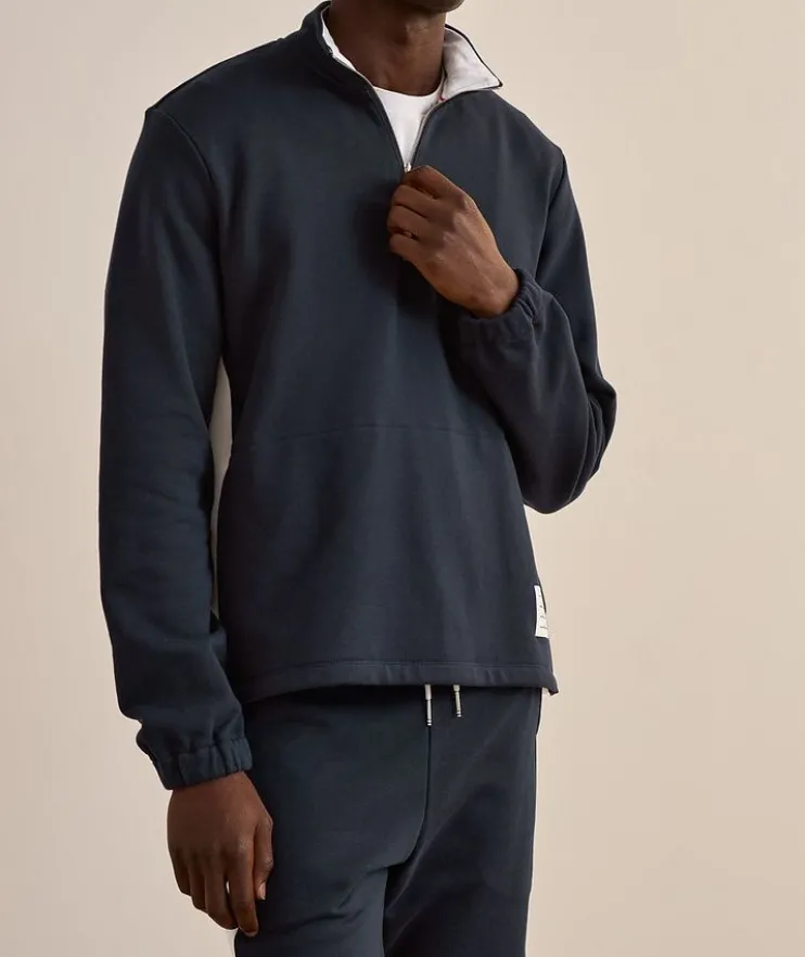 4-Bar Stripe Colourblock Half-Zip Sweater