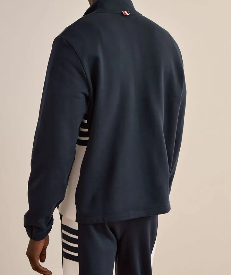 4-Bar Stripe Colourblock Half-Zip Sweater
