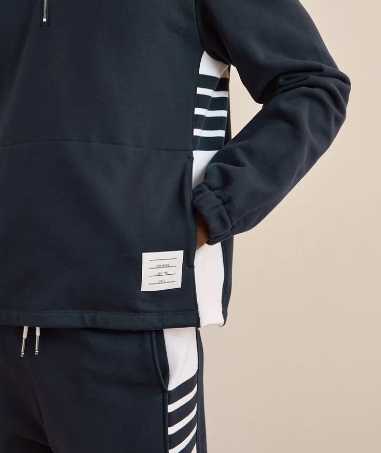 4-Bar Stripe Colourblock Half-Zip Sweater