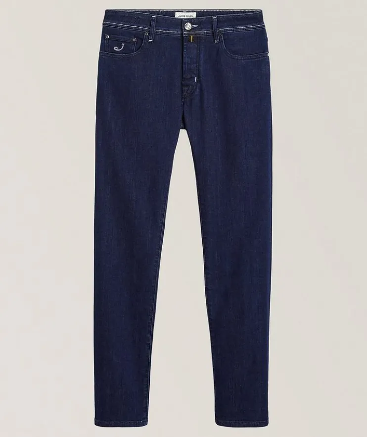 Bard Calf Hair Patch Slim-Fit Jeans