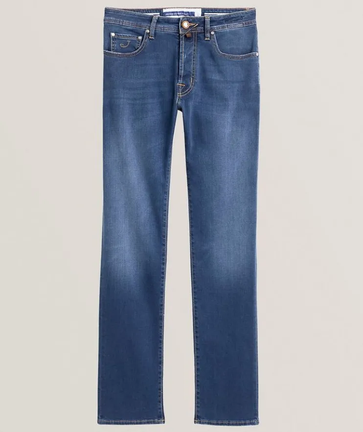 Bard Cutout Patch Slim-Fit Jeans