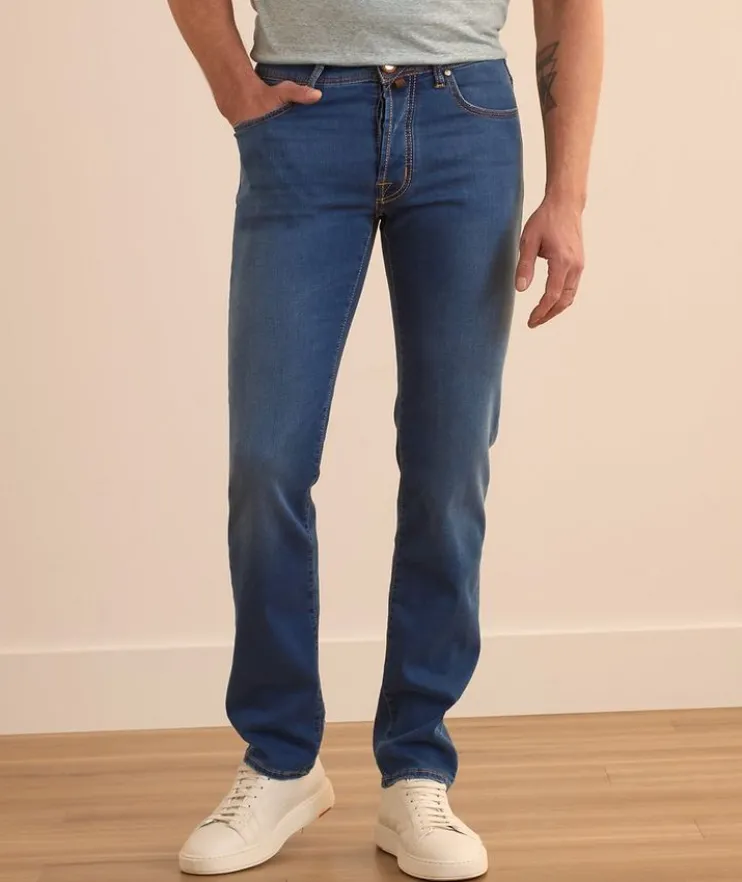 Bard Cutout Patch Slim-Fit Jeans
