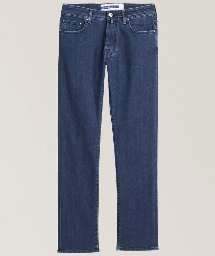 Bard Leather Logo Patch Jeans