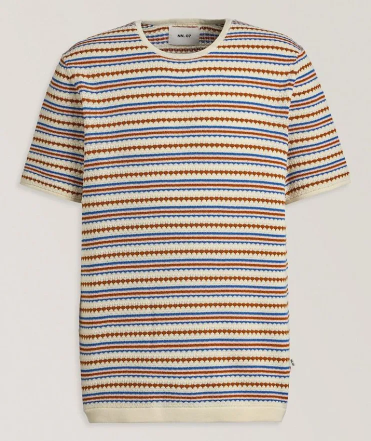 Bari Striped Organic Cotton Knit T-Shirt
