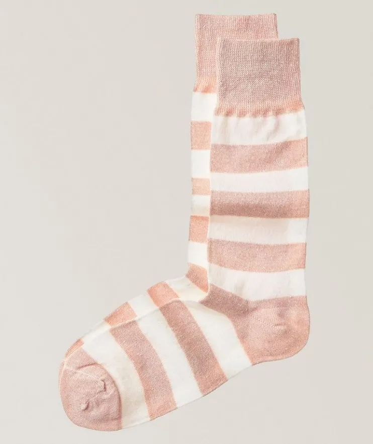 Barry Striped Stretch-Linen Socks