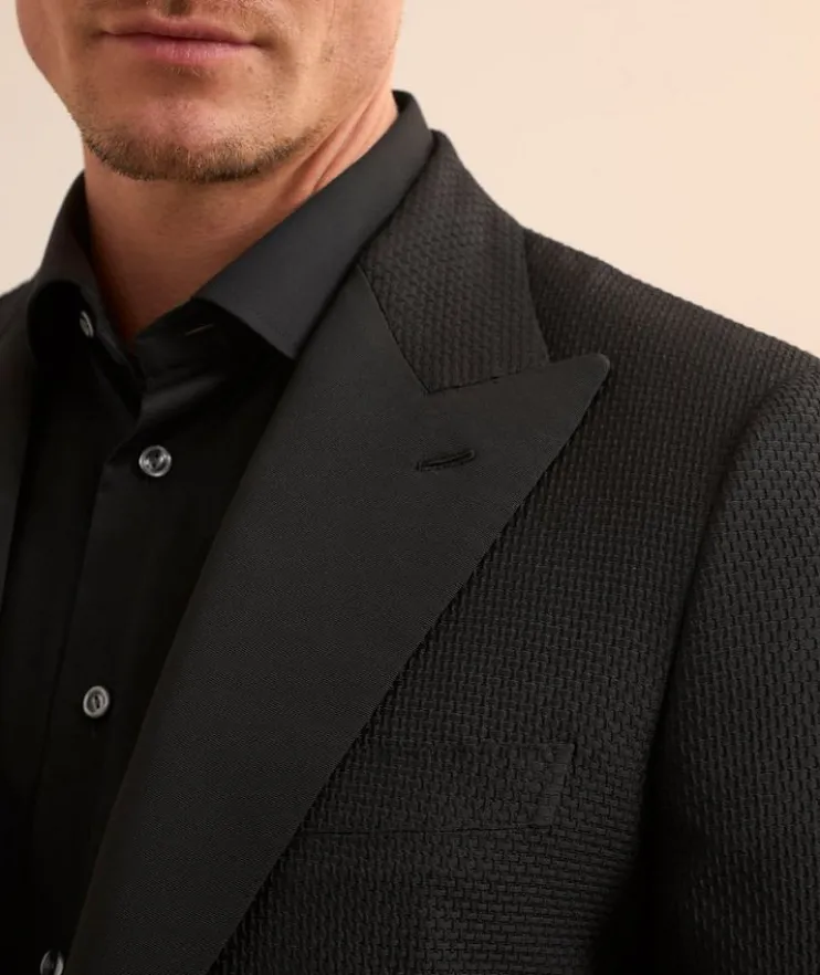 Basketweave Silk-Wool Cocktail Jacket