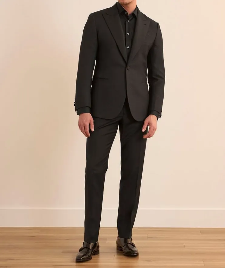 Basketweave Silk-Wool Cocktail Jacket