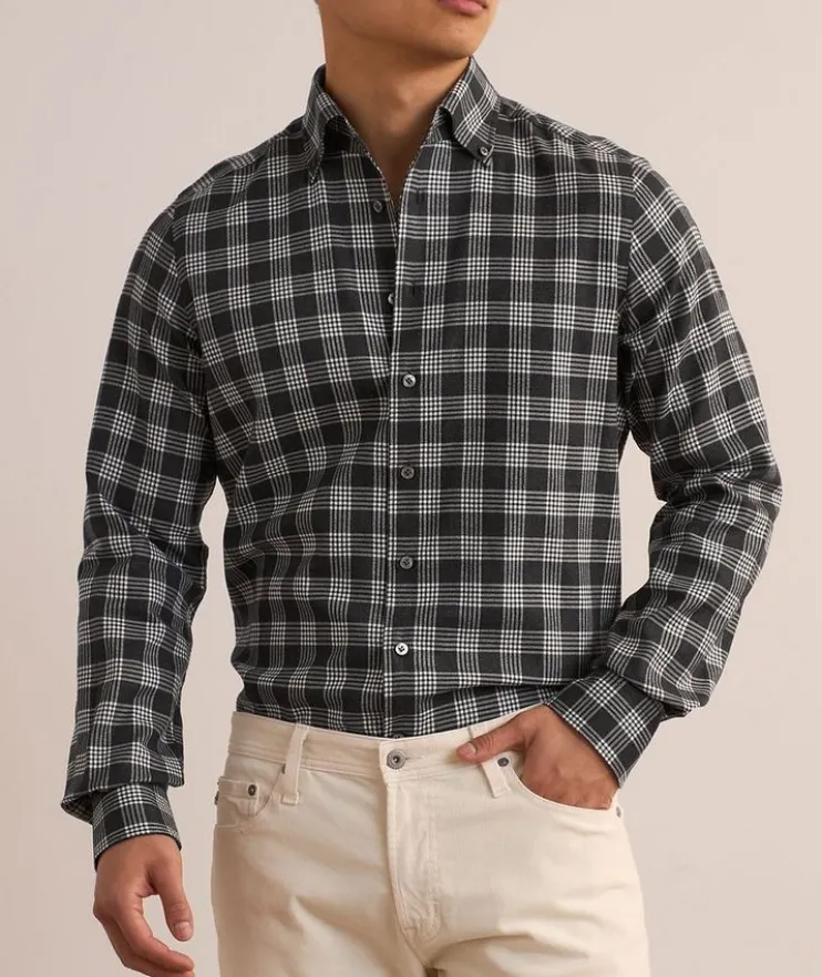 Bellagio Modern Fit Flannel Dress Shirt