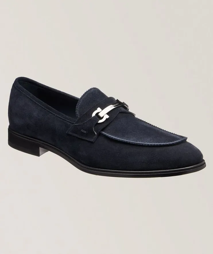 Bentley Double Gancio Suede Loafers