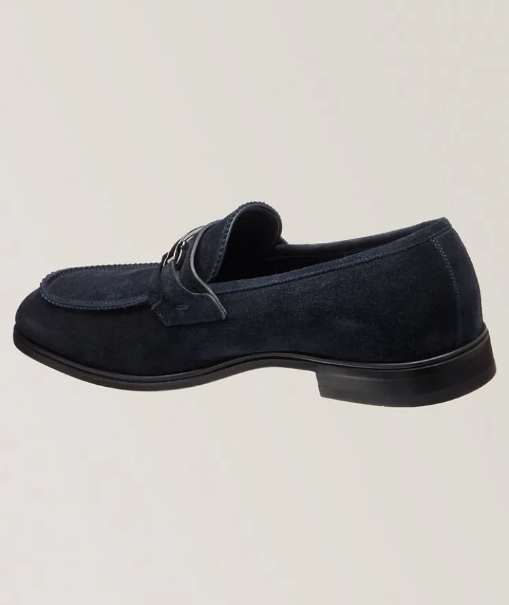 Bentley Double Gancio Suede Loafers