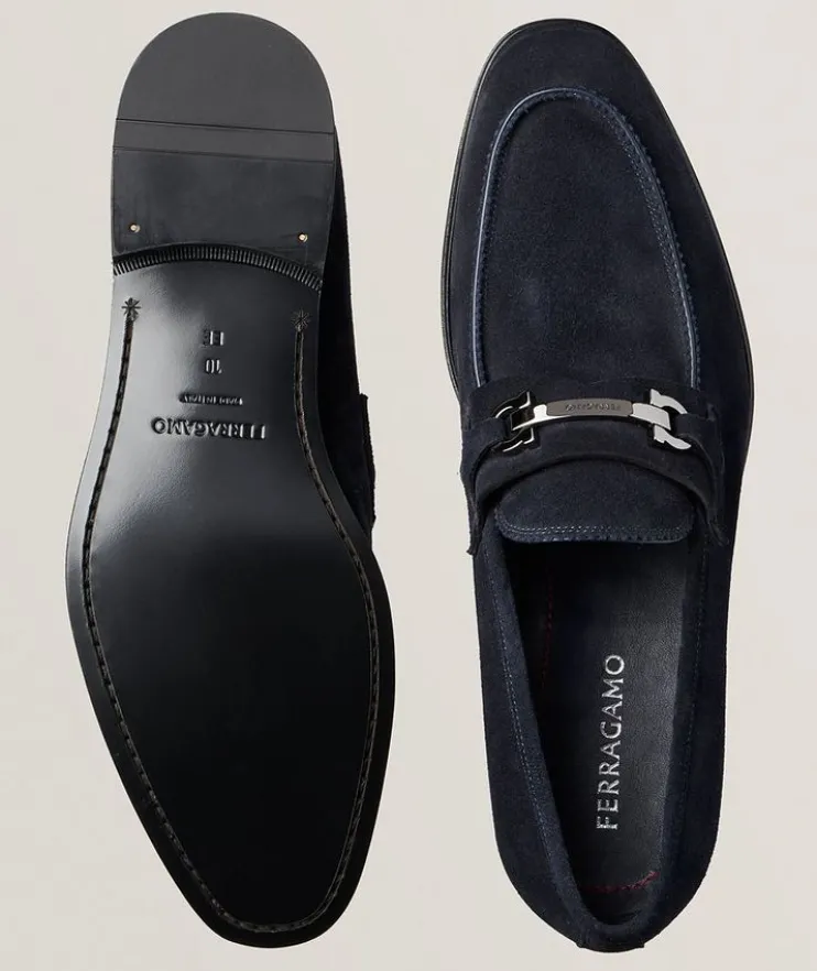 Bentley Double Gancio Suede Loafers