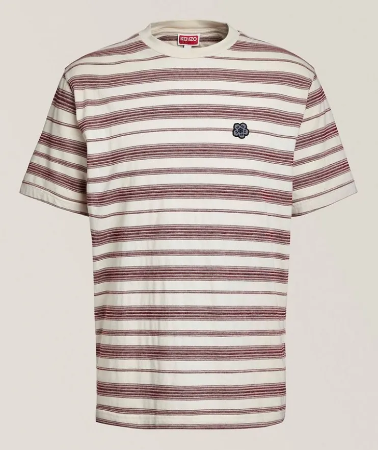 Boke Flower 2.0 Embroidered Stripe Cotton T-Shirt