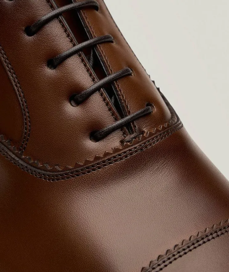 Boston Burnished Leather Cap-Toe Oxfords